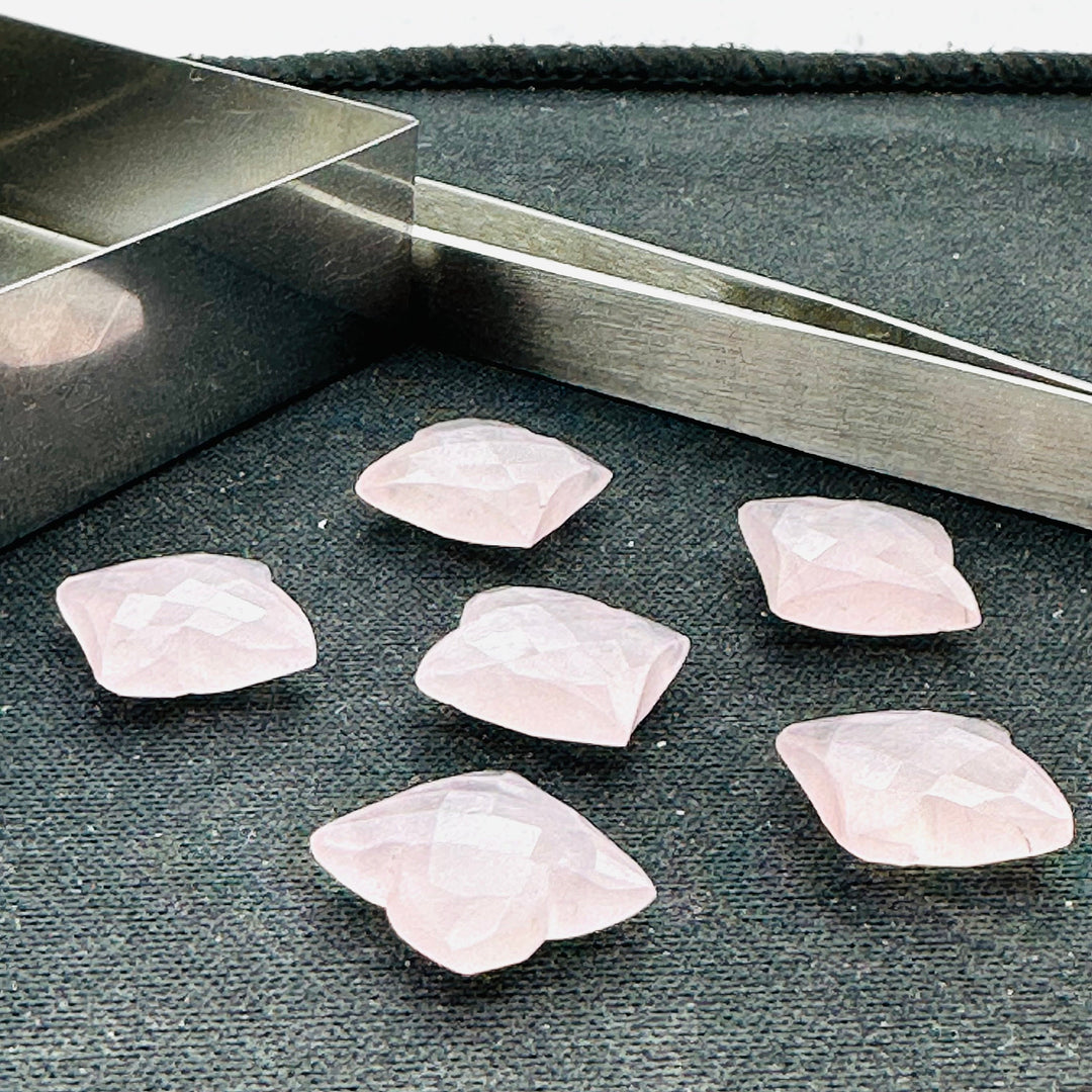2,3,4,5,6 Pcs 100% Natural rose quartz fancy Shape Jewlery Making Loose Gemstone, faceted Gemstone, Gemstone for Jewlery 11X12mm.