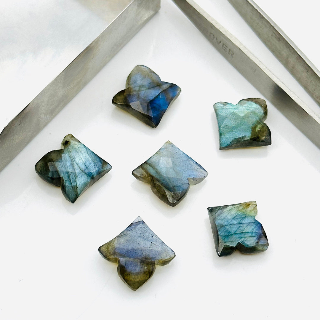 2,3,4,5,6 Pcs 100% Natural Labradorite fancy Shape Jewlery Making Loose Gemstone, faceted Gemstone, Gemstone for Jewlery 11X12mm.