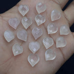 Load image into Gallery viewer, Natural Rose Quartz Heart Shape Beads, Pink Quartz Hand Carved Heart Charms for Jewelry Making, Faceted Heart Shape Briolette's, 13 MM