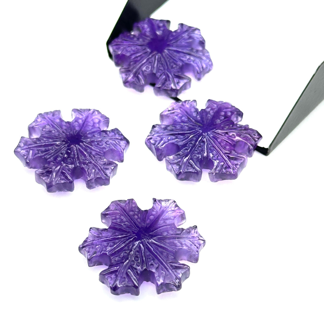 Dazzling Amethyst Snowflakes, 1 pc Natural Amethyst Snowflake Crystals, 27 MM Handmade Snowflake Carvings, Hand Carved Gemstone For Jewelry