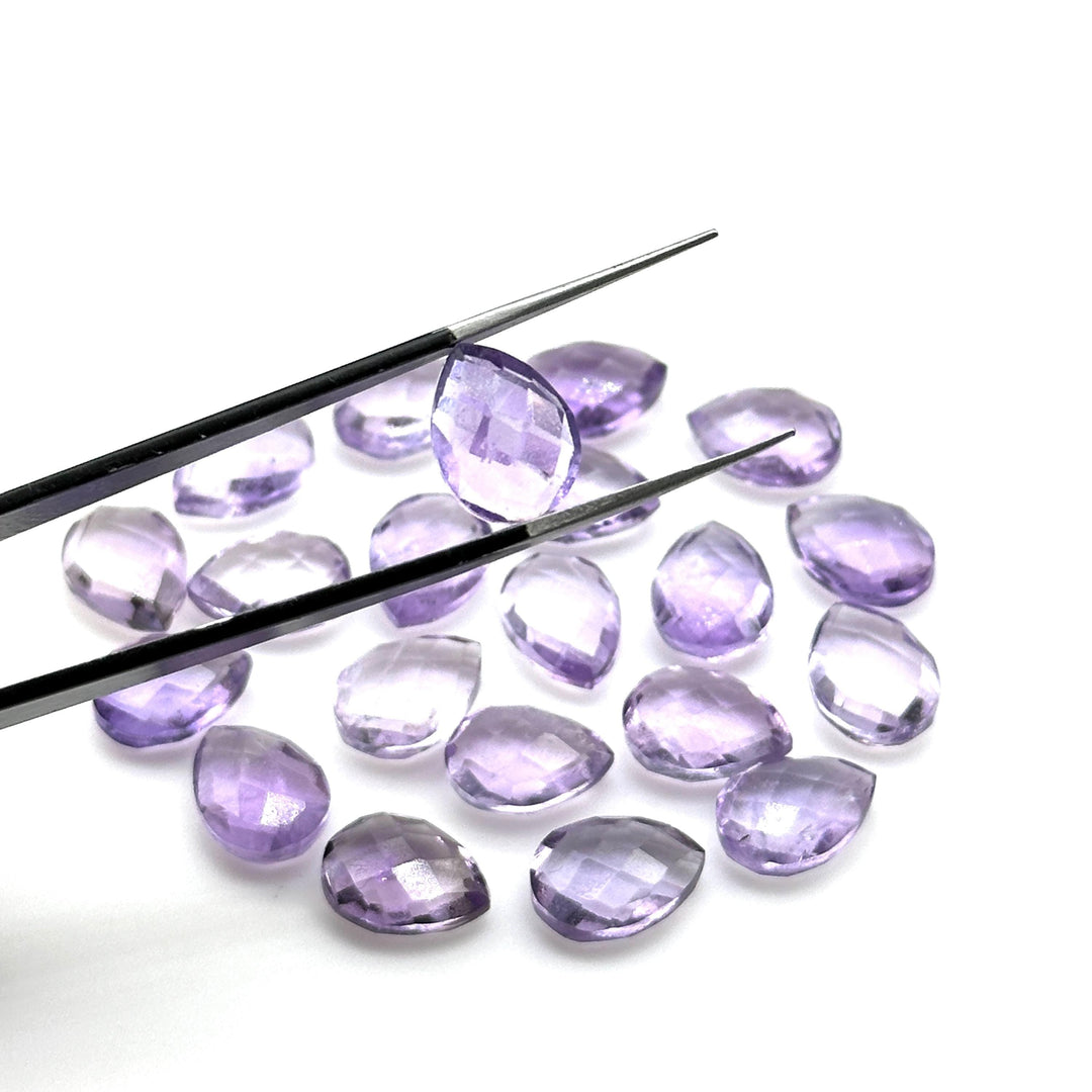 AAA+ Quality Pink Amethyst Faceted Pear Shape Beads, 9X12 MM Pink Briolette's Beads, Matched Pairs, Jewelry Making Pear Shape Beads