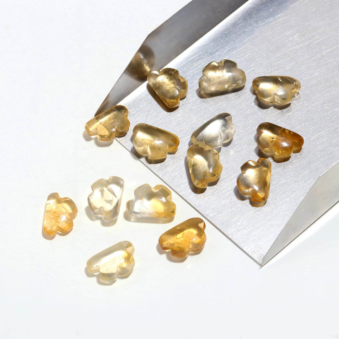 Genuine Citrine Clouds Shape Beads, AAA Citrine Smooth Cloud Shape Beads, Carved Cloud Shape Gemstone Charms, 12 MM, Loose Carved Briolettes