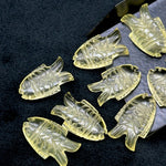Load image into Gallery viewer, Beautiful Lemon Quartz Fish Gemstone, Beautiful Carved Fish Shape Beads, Feminine Energy Charm, 17X26 MM, Clear Yellow Fish Charm Pendant