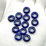 Load image into Gallery viewer, AAA Quality Lapis Lazuli Donut Shape Stones, Natural Lapis Lazuli Donut Carving, Healing Gemstone Beads, 12 mm Blue Donut Smooth Beads