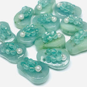 1 Pair, 100% Natural Aquamarine Slipper Shape Gemstone, Carved Gemstone, Loose Gemstone, Slipper Shape Gemstone, Carved Slippers, 18X11 mm
