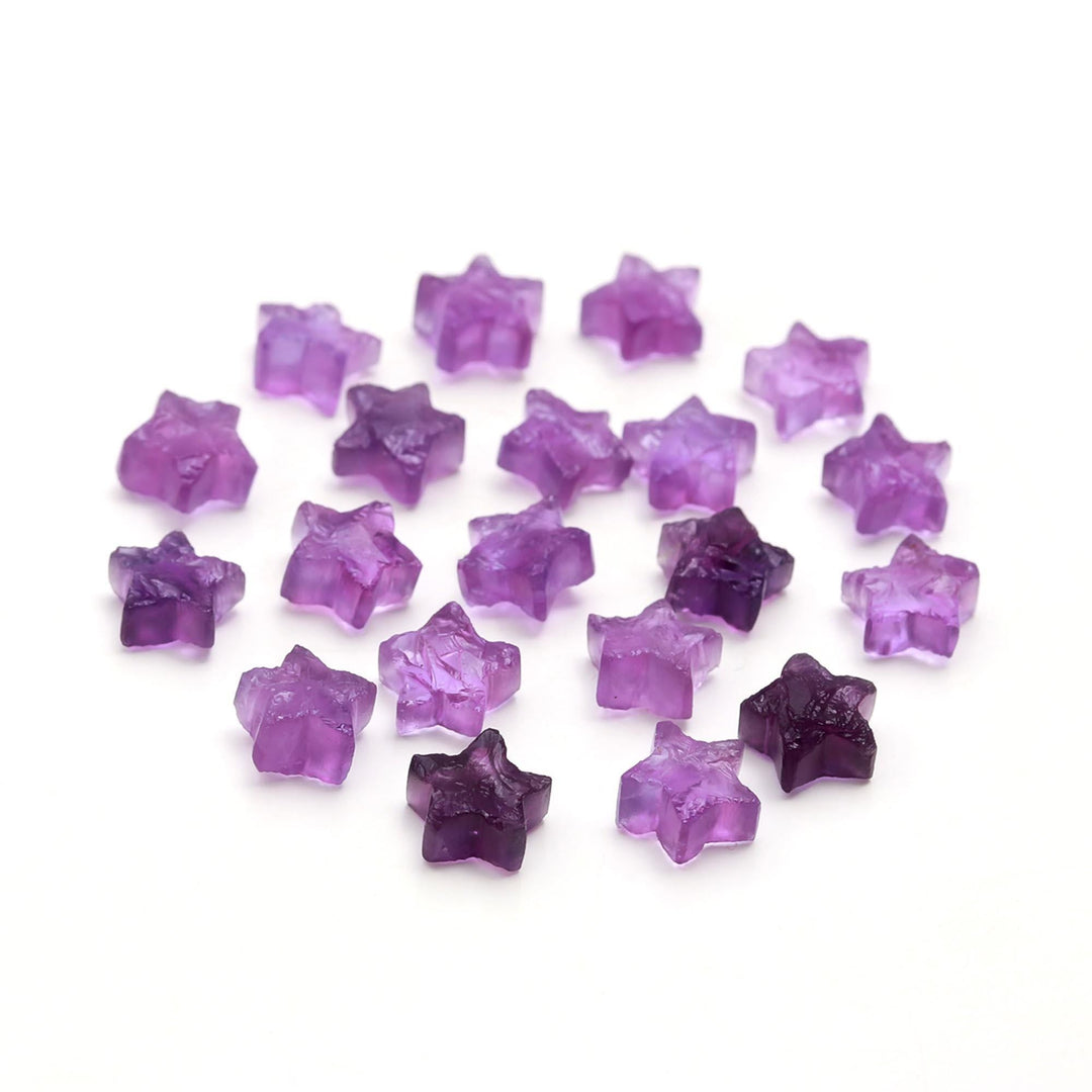Raw Form Natural Amethyst Star Shape Beads, Amethyst Star Shape Gemstone For Jewlery, Loose Star Jewelry Beads 10 MM, Raw Stars Charm Beads