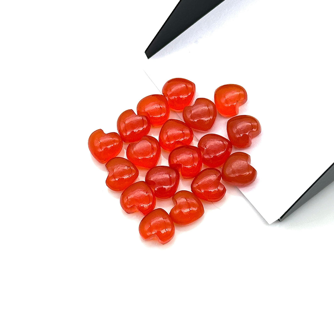 Natural Carnelian Heart Shape Briolette's, Orange Carnelian Smooth Heart Shape Beads, Loose Gemstones, 8 MM Heart Charms for Jewelry