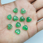 Load image into Gallery viewer, Natural Green Strawberry Heart Shape Beads, Faceted Strawberry Quartz Heart Shape Briolettes, AAA Hand Carved Heart Charm, 10 MM Craft Beads