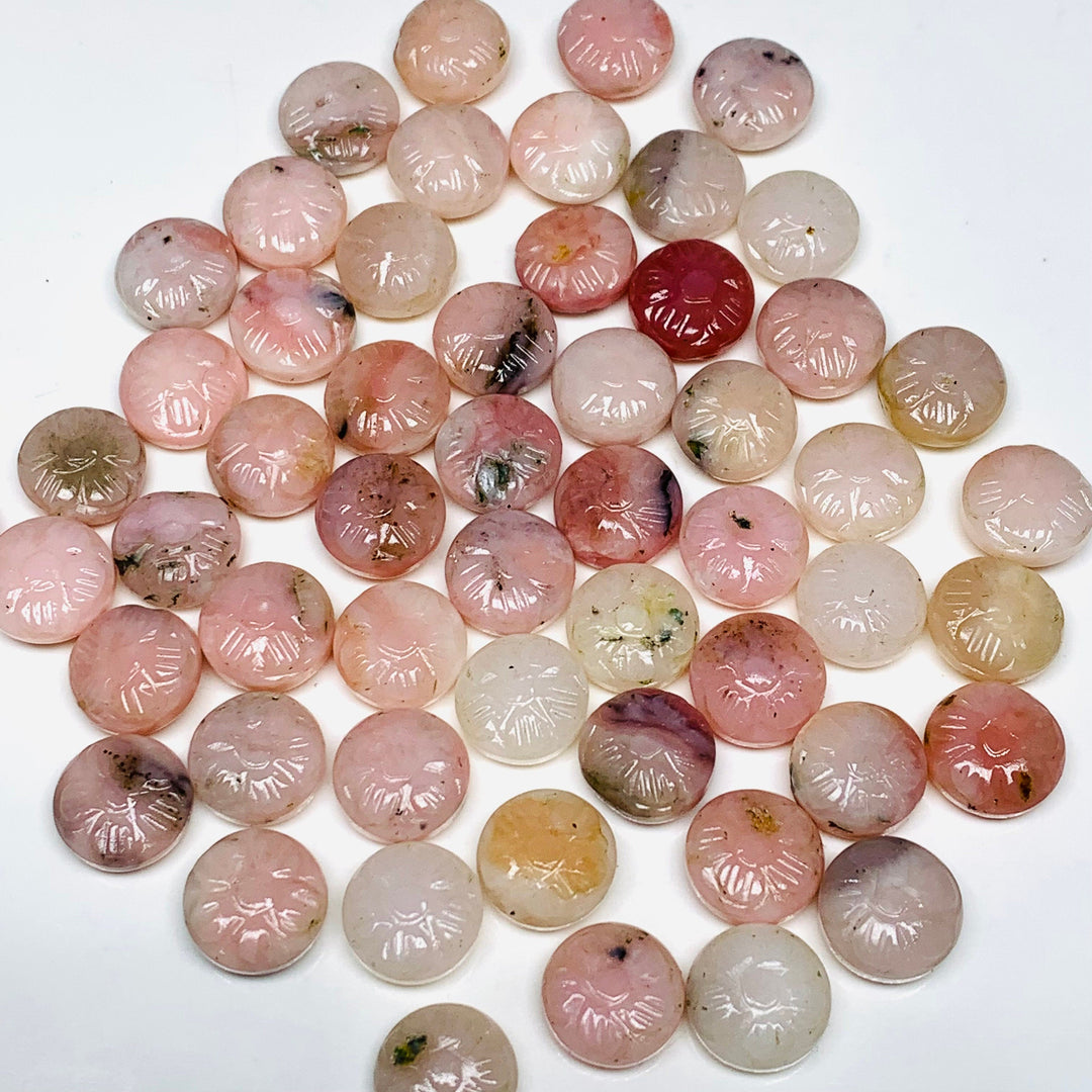 2,3,4,5 pcs 100% Natural Pink Opal Fancy Shape Carved Gemstone, Loose Gemstone, Fancy Shape Gemstone For Jewellery, Carved Gemstone 11 mm