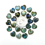 Load image into Gallery viewer, Flashy Labradorite Heart Shape Briolettes, Natural Labradorite Faceted Heart Shape Beads, Loose Gemstone, 8 MM Heart Charm Beads for Jewelry