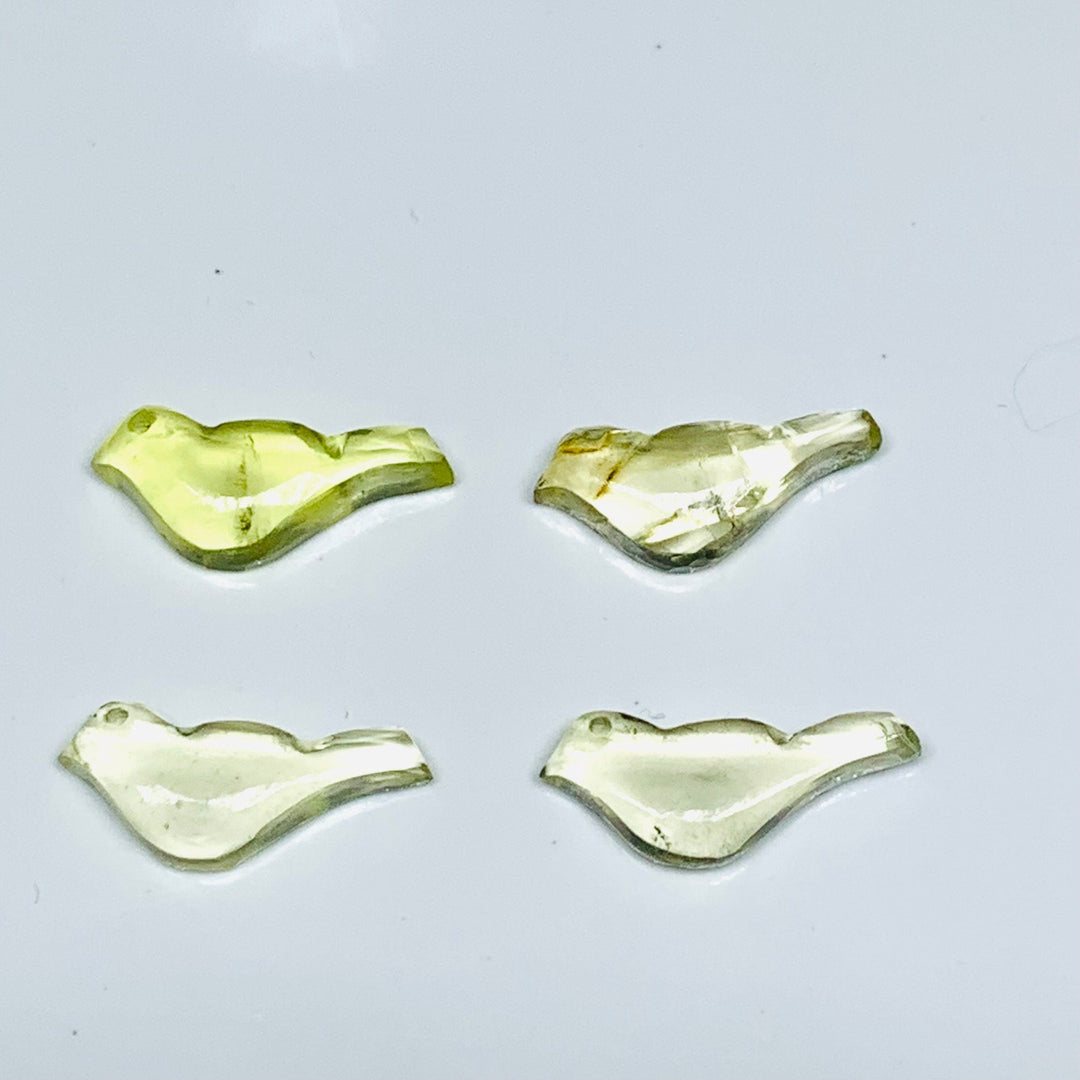 2,3,4,5 Pcs Natural Lemon Quartz Hand Carved Bird Shape, Carved Bird Shape Gemstone For Jewellery, Bird Shape Gemstone, 20X8 mm