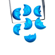 Hand Carved Blue Turquoise Moon Face, Sleeping Beauty Turquoise, 18X13 MM, Jewelry Making Carving Gemstone, Carved Face Crystal, Face Charm