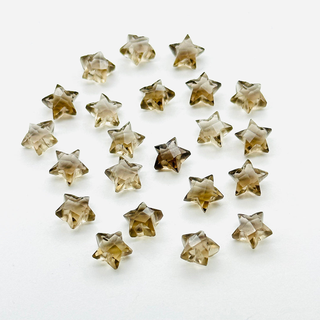 Natural Smokey Quartz Stars Shape Briolettes, AAA Brown Smokey Quartz Star Shape Beads, Jewelry Making Loose Gemstones, 6 MM Mini Star Charm