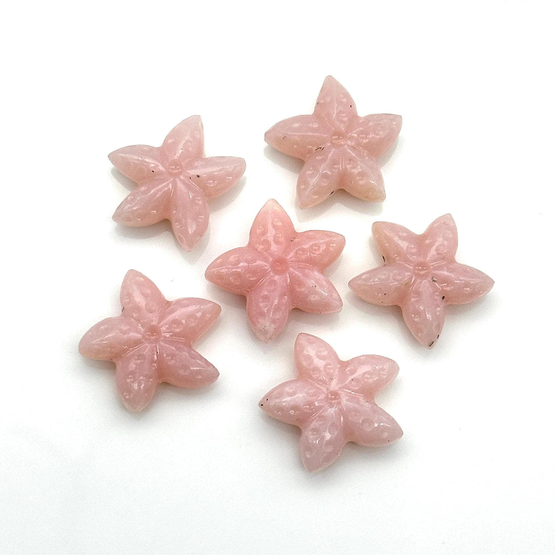 AAA Pink Opal Star Fish Shape Beads, Carved Pink Opal Star Fish Shape Gemstones, Star Fish Carvings, Rare Findings, 20 MM, Marine Sea Fishes