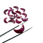 Load image into Gallery viewer, Red Ruby Moon Briolettes: Faceted Gemstone Beads, 17mm