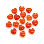 Load image into Gallery viewer, Juicy Carnelian Heart Shape Beads, Smooth Carnelian Heart Shape Briolette's, AAA Hand Carved Heart Charm, 10 MM, Heart Craft Beads