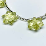 Load image into Gallery viewer, Hand Carved Lemon Quartz Flower Beads: 12mm Gemstone Briolettes
