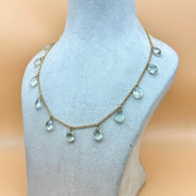 High Quality Green Amethyst Pear Beads Necklace, Faceted Drop Chain Necklace, Natural Gemstone Chain Jewelry, 925 Silver Chain Necklace
