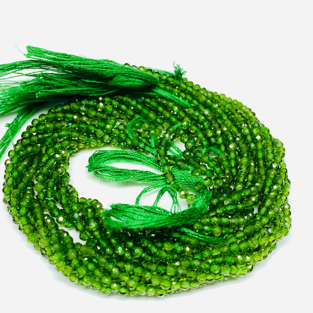 Natural GREEN TOURMALINE Faceted Round Gemstone Beads, 16", 2 MM Green Tourmaline Round Beads, Jewelry Making Wholesale Loose Gemstone Beads