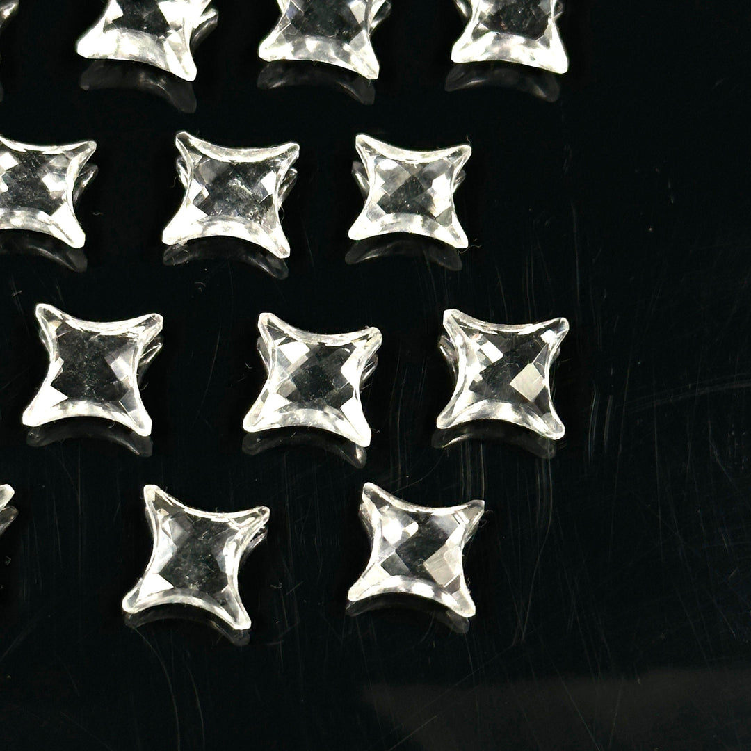 Natural Crystal Quartz Ninja Star Shape Carving Beads, Ninja Star Shape Gemstone Beads, 11X15 MM Jewelry Making Beads, Star Shape Briolettes
