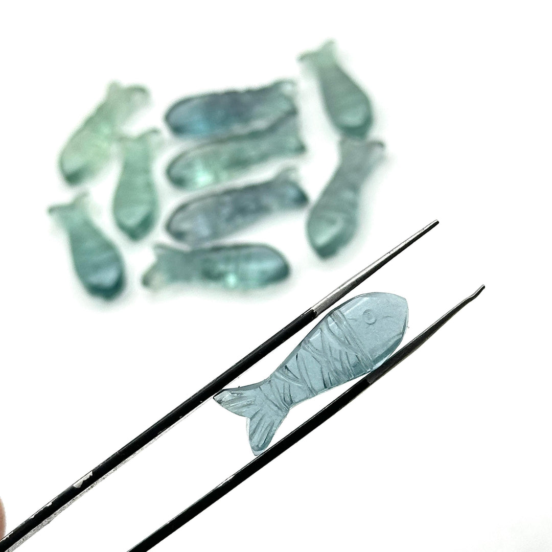 Pretty Green Fluorite Fish Shape Beads, Natural Green Fluorite Fish Shape Briolette's, Sea Fishes, 25 MM, Fish Charms for Jewelry