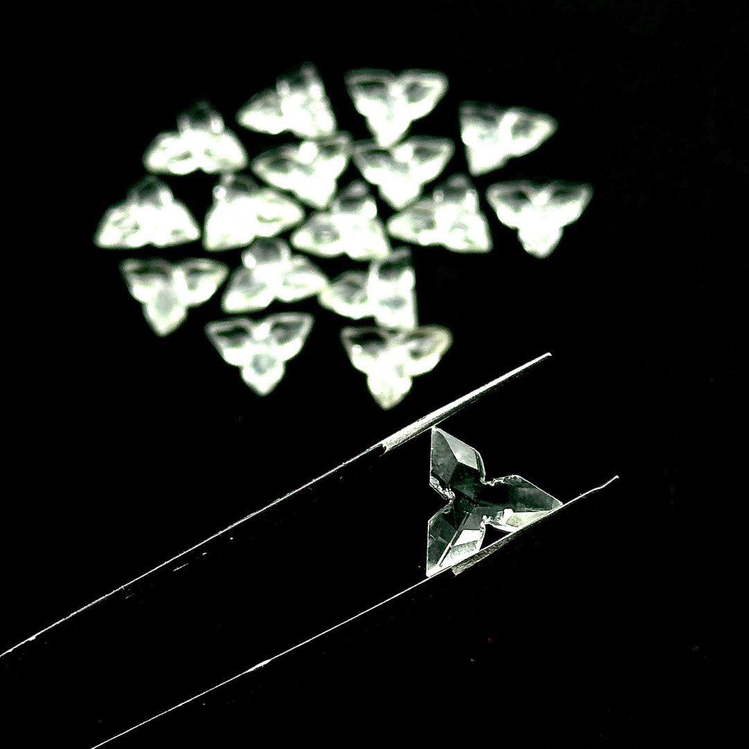 Crystal Quartz Ninja Star Carving Beads, Fancy Ninja Star Shape Gemstone Beads, 12 MM Jewelry Making Star Shape Briolette Beads
