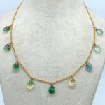 Load image into Gallery viewer, Rainbow Fluorite Pear Shape Beads Necklace, Faceted Drop Chain Necklace, Pear Gemstone Necklace, Women's Gift, Handmade 925 Silver Necklace