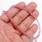 Load image into Gallery viewer, Top Quality Pink Tourmaline Beaded Necklace, Faceted Rondelle Gemstone Jewelry, 3-4 MM Beads, 15 Inch with 925 Sterling Silver