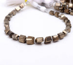 Load image into Gallery viewer, Natural Pyrite Tumble Shape Beads, Faceted Pyrite Nuggets Shape Beads, 8" Strand Fancy Jewelry Making Beads Loose Beads, 6X8 MM Approx