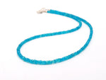Load image into Gallery viewer, Natural Neon Apatite Beaded Necklace, Faceted Apatite Gemstone Necklace, Silver Jewelry, Handmade Yoga &amp; Meditation Necklace, Gift for Wife