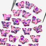 Load image into Gallery viewer, Pink &amp; Purple Mohave Copper Turquoise Butterfly Beads, Faceted Butterfly Gemstone, Purple Oyster Turquoise Carving Loose Beads 14x10 MM