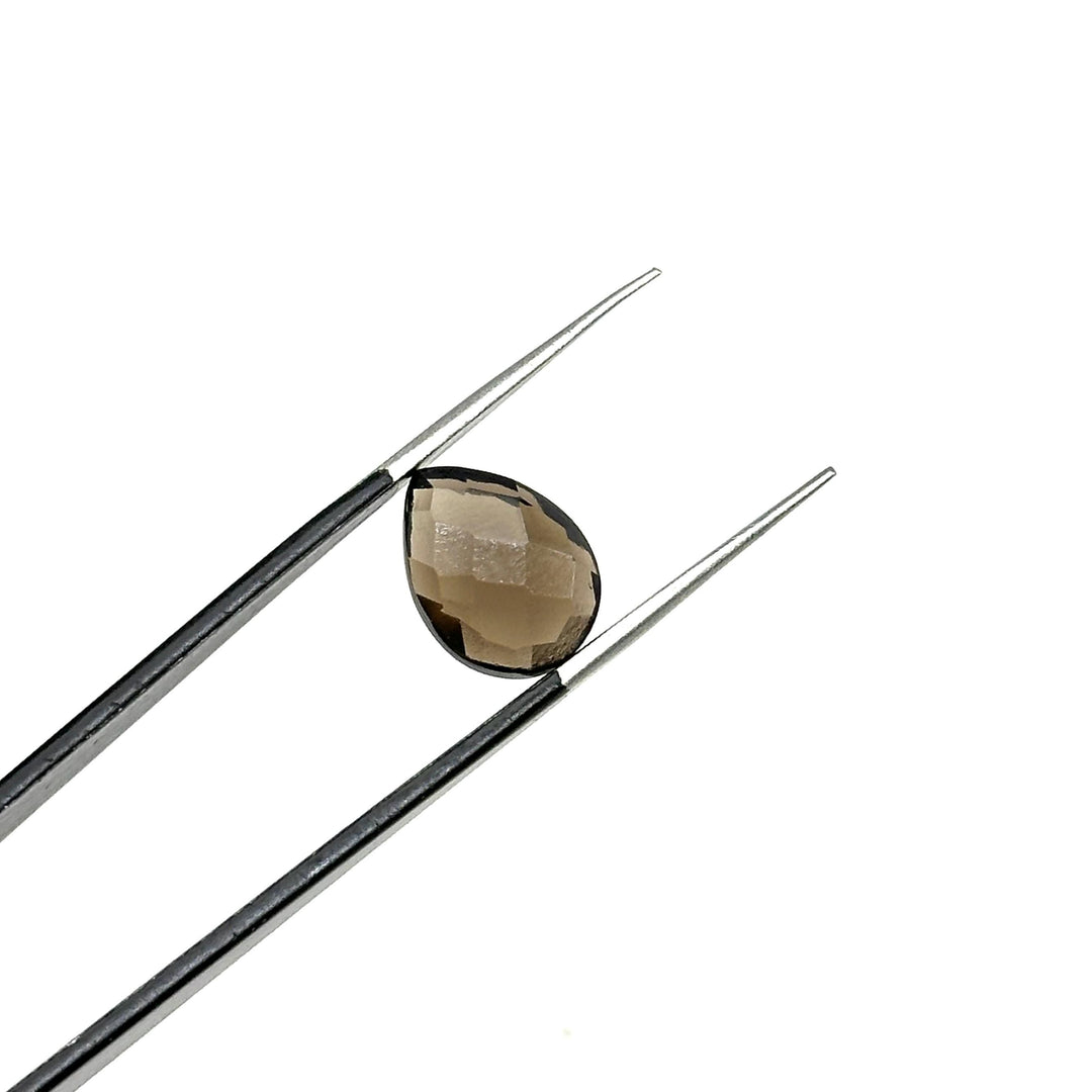 Natural Smokey Quartz Pear Shape Beads, AAA+ Quality Faceted Teardrop Bead, 9X12 MM Briolette Beads, Matched Pairs, Jewelry Making Beads