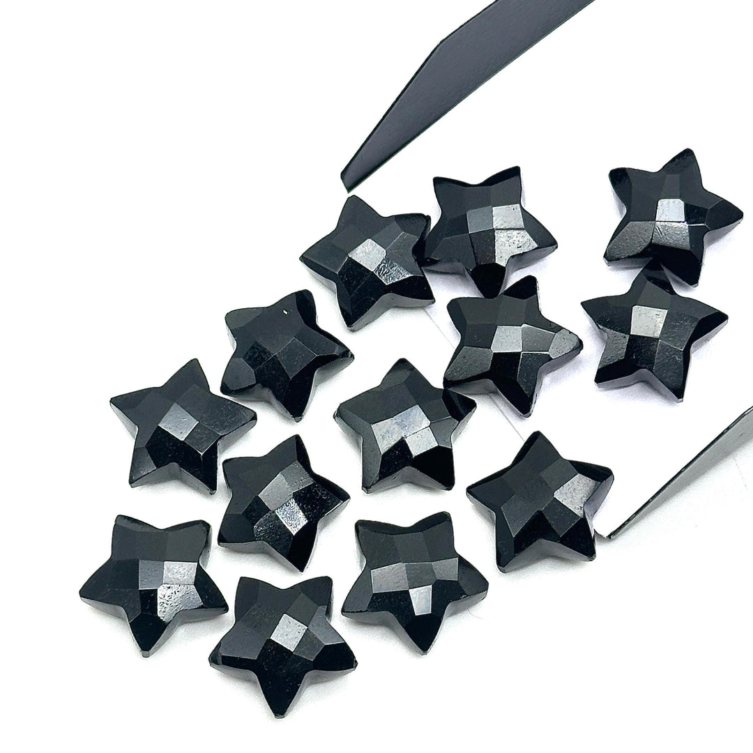 Black Onyx Star Shape Briolettes, Natural Black Onyx Star Shape Gemstone for Jewelry Making, Black Onyx Star Charm Beads, 15 MM Star Beads