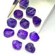 Natural Purple Amethyst Rough Gemstones, Raw Amethyst Loose Beads, Rough Wholesale Amethyst Gemstones, 12X15 MM Approx Healing Raw Crystals