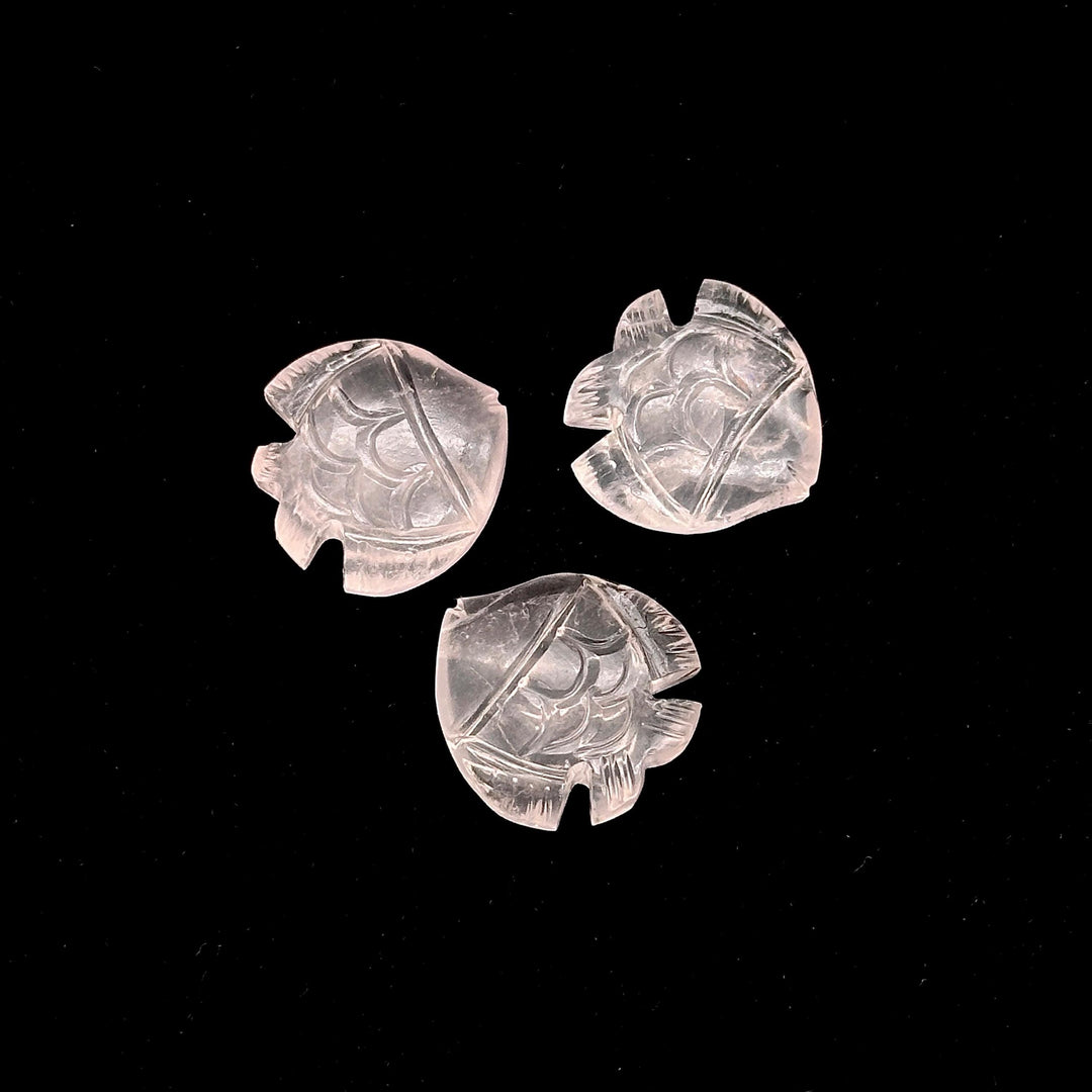 Genuine Rose Quartz Fish Shape Beads, Pink Quartz Fish Hand Carved Beads, Marine Fishes, Deep Sea Gemstone Fishes 16X17 MM, Fish Pendant