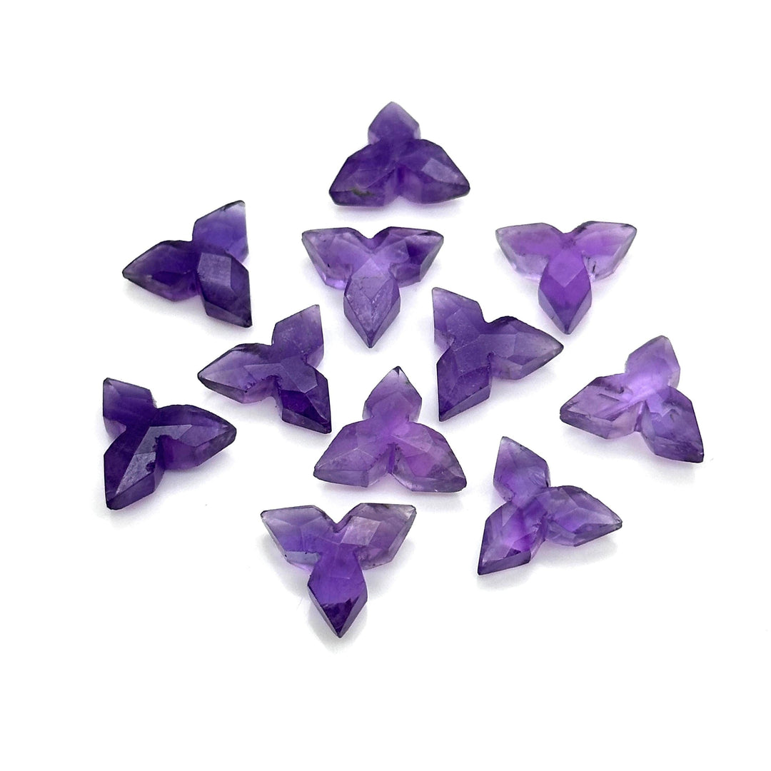 Purple Amethyst Ninja Star Shape Gemstone, Hand Carved Star Shape Beads for Jewelry Making, Faceted Briolette's, Healing Crystals, 12 MM