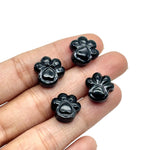 Load image into Gallery viewer, Natural Black Onyx Hand Carved Dog Paw, AAA+ Quality Gemstone Flat Back Paw Carving, 13 MM Paw Charm, Dog Paws for Jewelry &amp; Craft Making