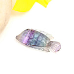 Load image into Gallery viewer, Natural Fluorite Fish Shape Stone, Multi Fluorite Fish Shape Gemstone, Sea Fishes for Home Decor, Crystal Gifts 14X33 MM