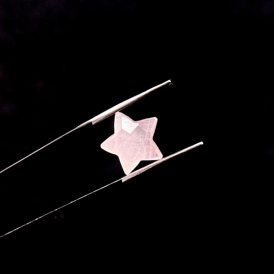 Natural Rose Quartz Star Shape Briolettes, AAA Pink Quartz Faceted Star Charms, Wholesale Loose Beads for Jewelry, 12 MM, Star Crystal Beads