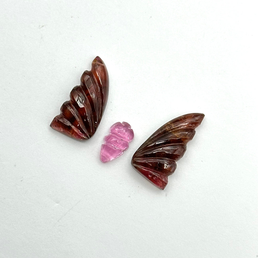 Natural Tourmaline Butterfly Shape Carving Beads, Hand Carved Tourmaline Butterfly Loose Carving, Rare Find Tourmaline Butterfly 25x17 MM