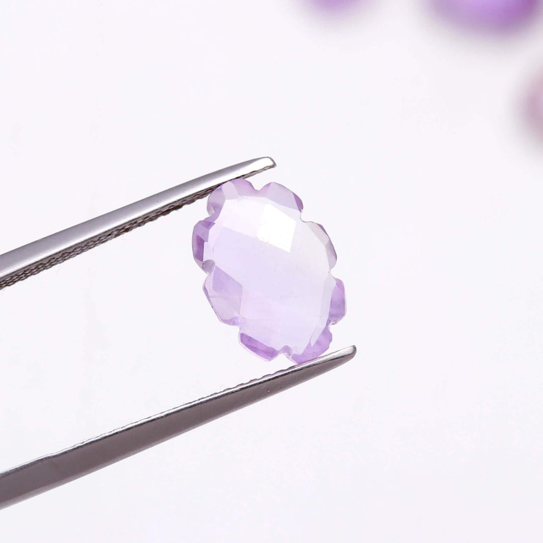 Pink Amethyst Clouds Shape Beads, Natural Amethyst Faceted Cloud Beads, Carved Amethyst Cloud Charms, 12 MM, Loose Pink Carved Briolettes