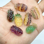 Load image into Gallery viewer, Juicy Fluorite Pineapple Shape Gemstone, Carved Fluorite Pineapple Shape Stone, Ananas Carving Beads, Fruit Shape Hand Made Stones, 24 MM