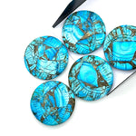 Load image into Gallery viewer, Copper Turquoise Evil Eye Shape Gemstone, AAA Copper Turquoise Hand Carved Stone Beads For Jewelry Making, 28 MM, Round Evil Eye Carving