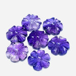 Load image into Gallery viewer, 2,3,4,5 Pcs Natural Amethyst Hand Carved Flower Shape, Carved Flower Shape Gemstone For Jewellery, Flower Shape Gemstone, 12 mm