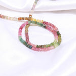 Load image into Gallery viewer, Watermelon Tourmaline Faceted Rondelle Beads, Natural Multi Tourmaline Rondelle Wholesale Beads for Jewelry Making, 4 MM Beads 14" Strands
