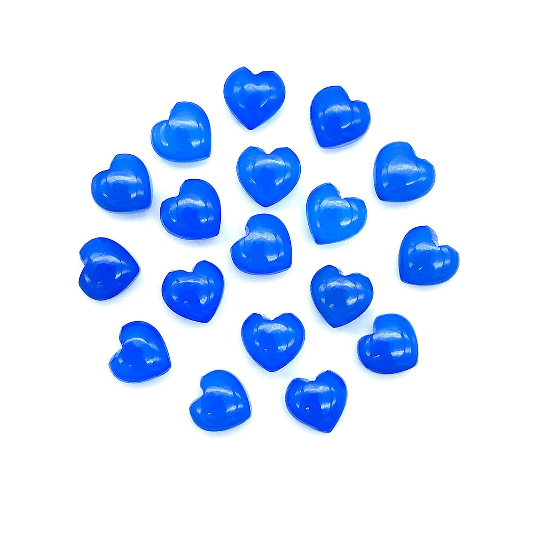 Blue Chalcedony Smooth Heart Shape Beads, AAA Chalcedony Heart Shape Briolettes, Hand Carved Gemstones, Jewelry Making Loose Charms, 8 MM