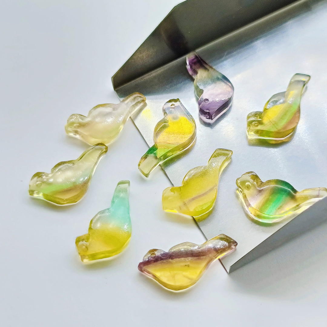 2,3,4,5 Pcs Natural Fluoride Hand Carved Bird Shape gemstone, Carved Bird Shape briolettes, Gemstone For Jewlery, loose bird shape  20X8 mm