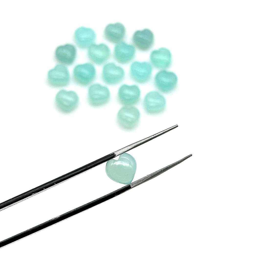 AAA Aqua Chalcedony Heart Shape Briolette's, Aqua Chalcedony Smooth Heart Shape Beads, Loose Gemstones, 8 MM Heart Charms for Jewelry