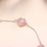 Load image into Gallery viewer, Rose Quartz Heart Bracelet: 925 Sterling Silver Chain, Handmade