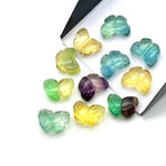Load image into Gallery viewer, Cute Rainbow Fluorite Butterfly Shape Beads, Hand Carved Multi Fluorite Butterfly Briolettes, Gemstone Charms for Jewelry Making, 13 MM